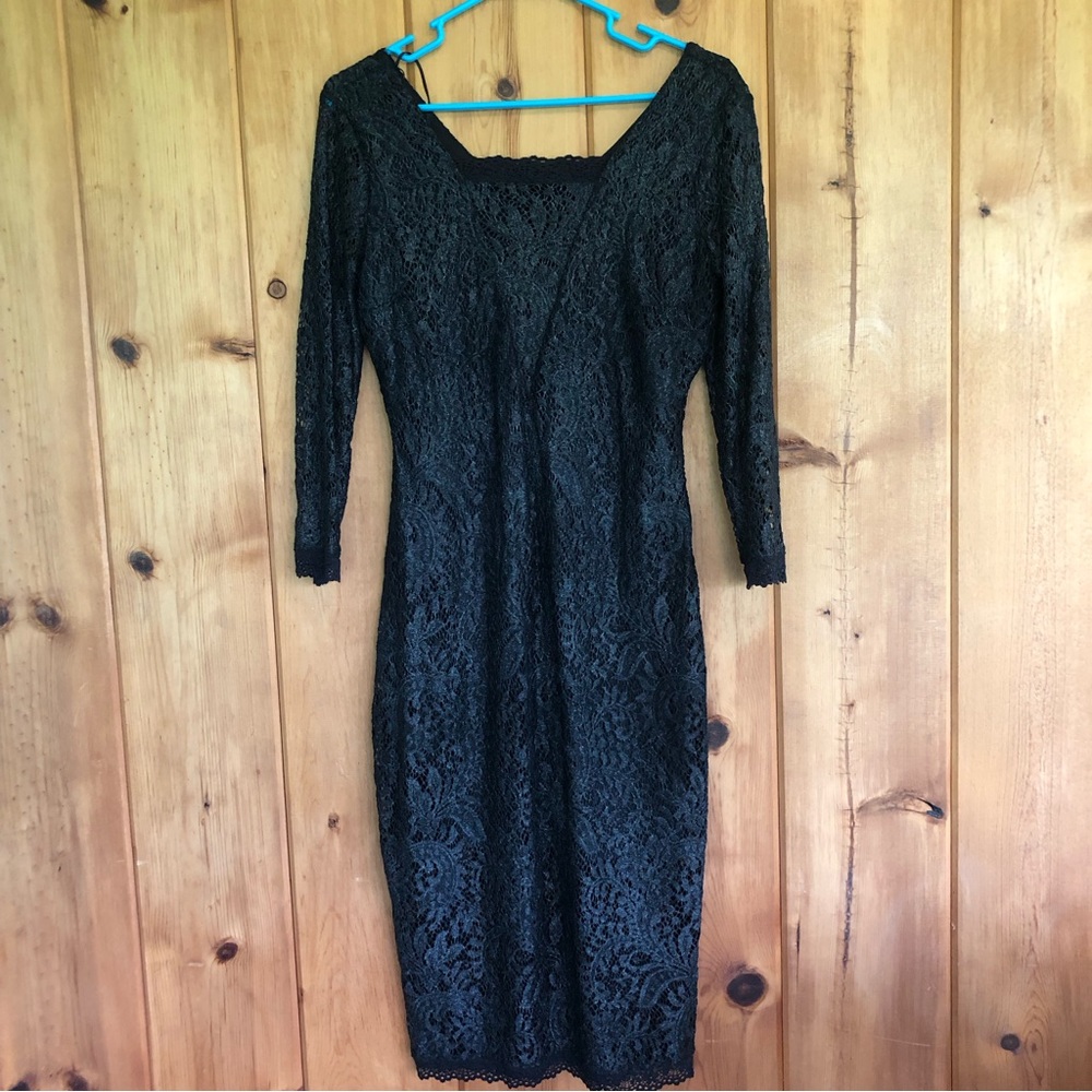 NWT Candies Black Lace Long Sleeve Dress Medium